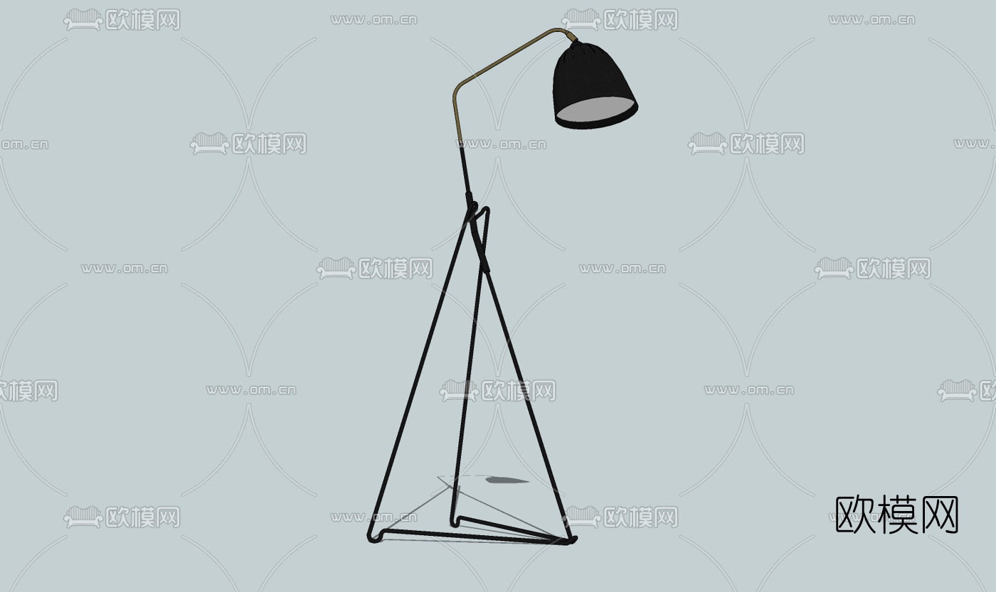 现代金属落地灯免费su模型下载