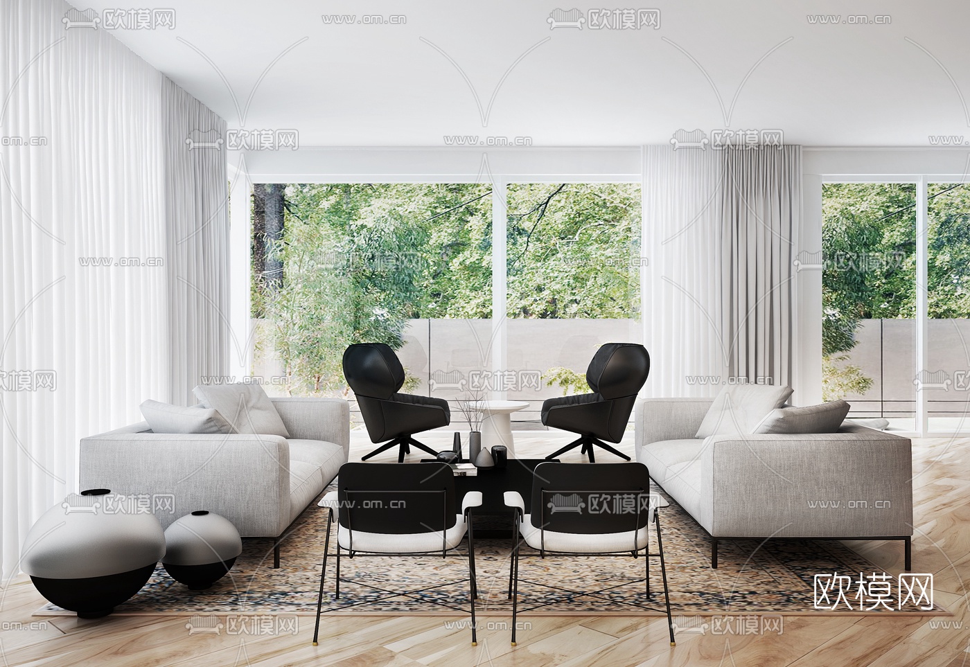 Architect Oshir Asaban设计 现代客厅沙发组合3d模型下载