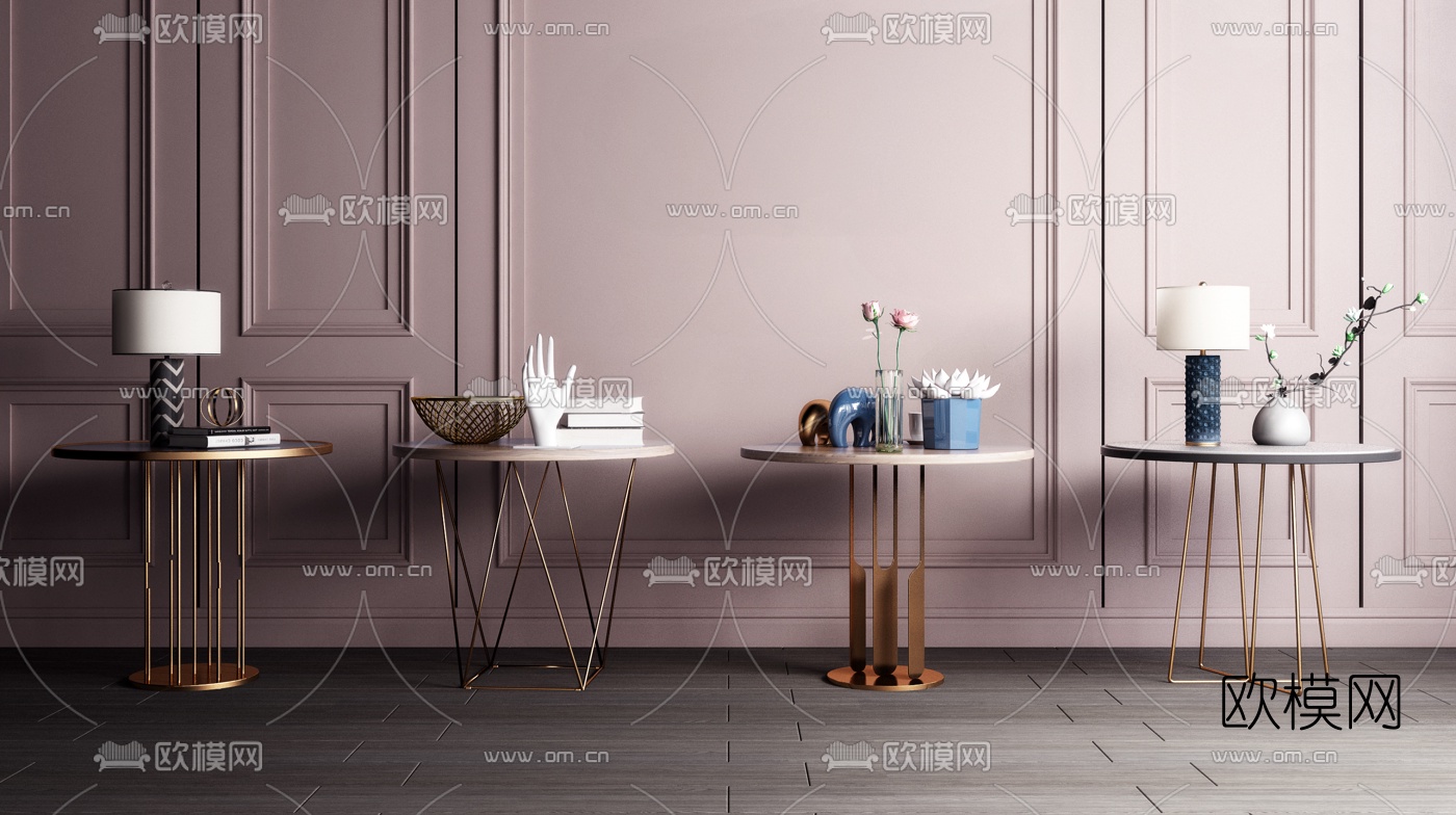 现代轻奢圆几3d模型下载