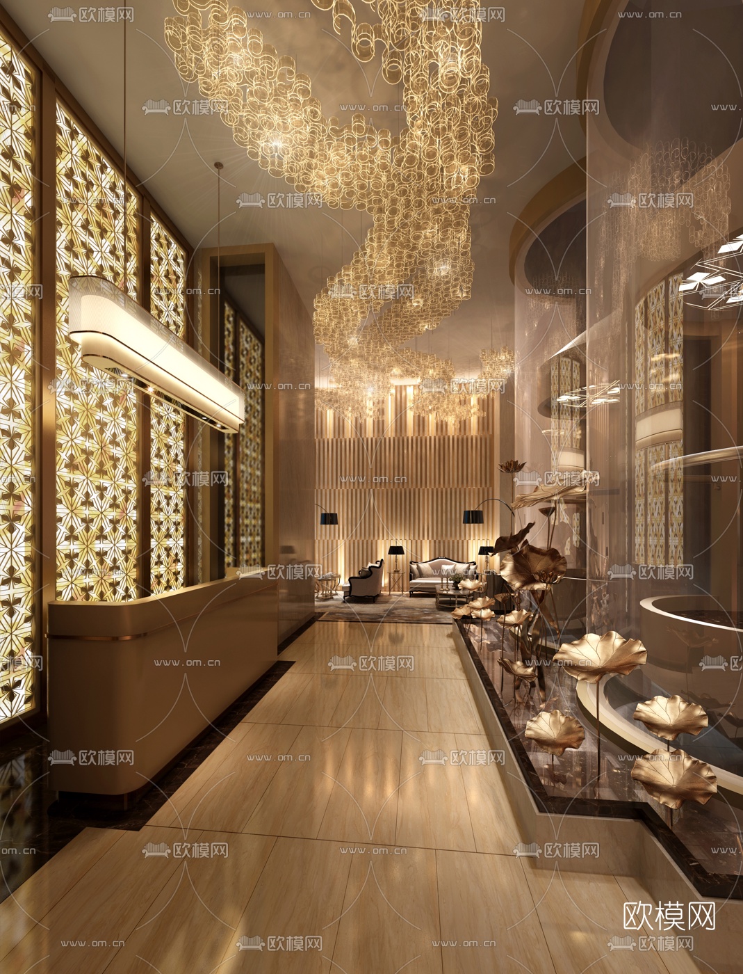 现代酒店大堂吧免费3d模型下载_ID13000836_3dmax免费模型-欧模网