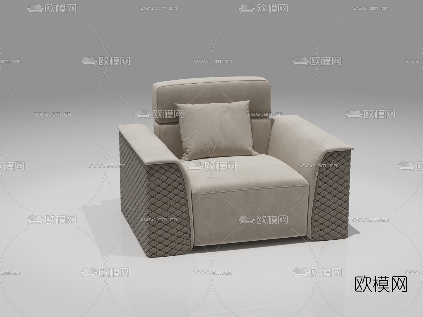 BENTLEY 现代布艺单人沙发3d模型下载