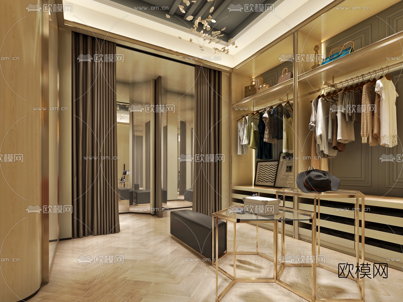 现代轻奢服装店3D模型