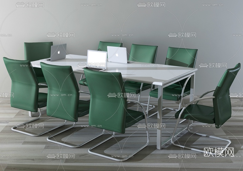 现代会议桌椅3d模型下载