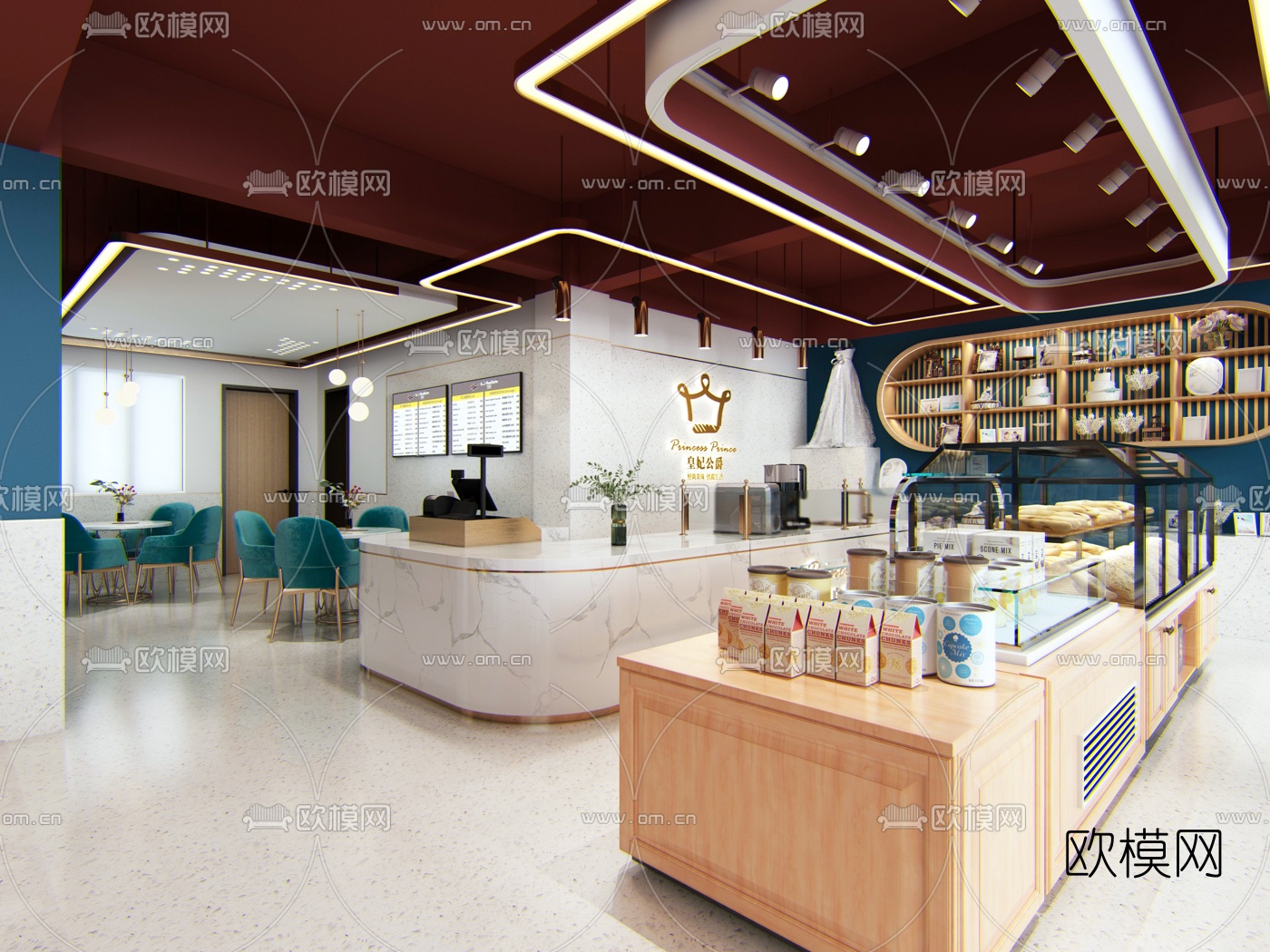 现代蛋糕店面包店3d模型