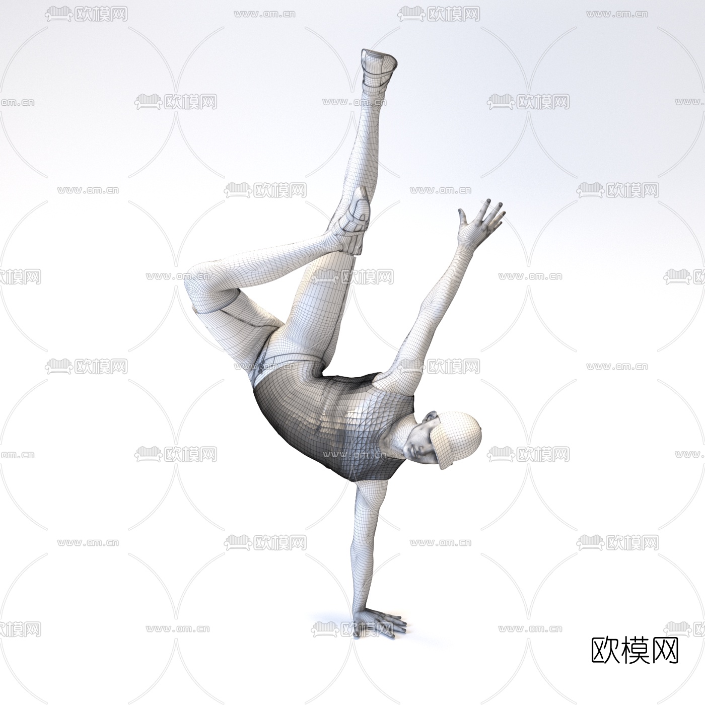 现代人物男人青年街舞人3d模型