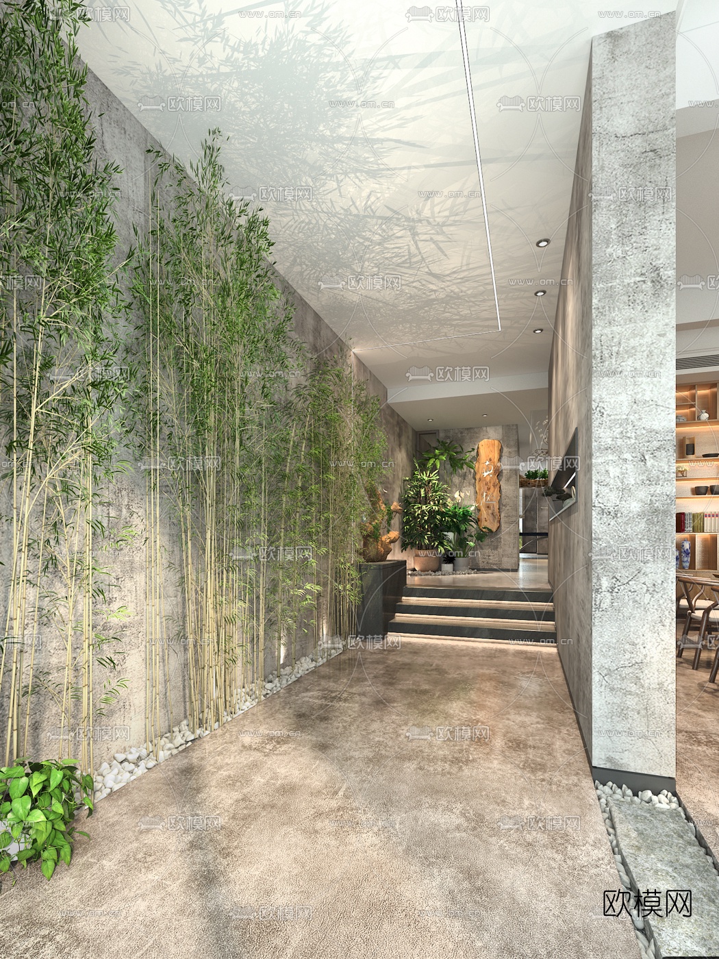 自然风茶室3d模型下载（渲染图5）