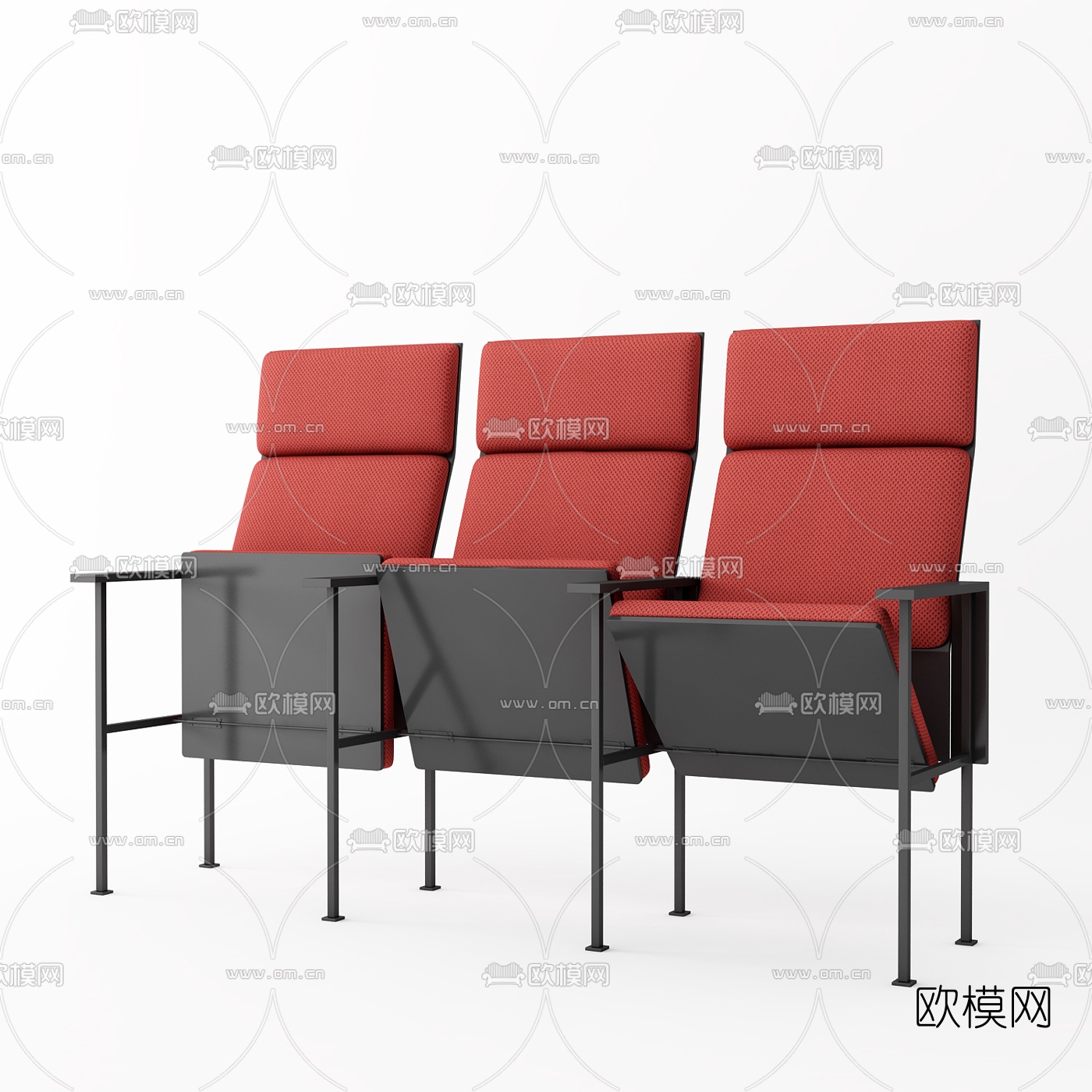 现代简约礼堂椅3d模型下载（渲染图2）