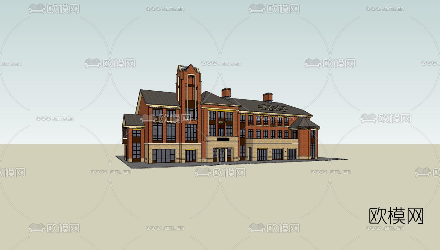 欧式酒店su模型下载