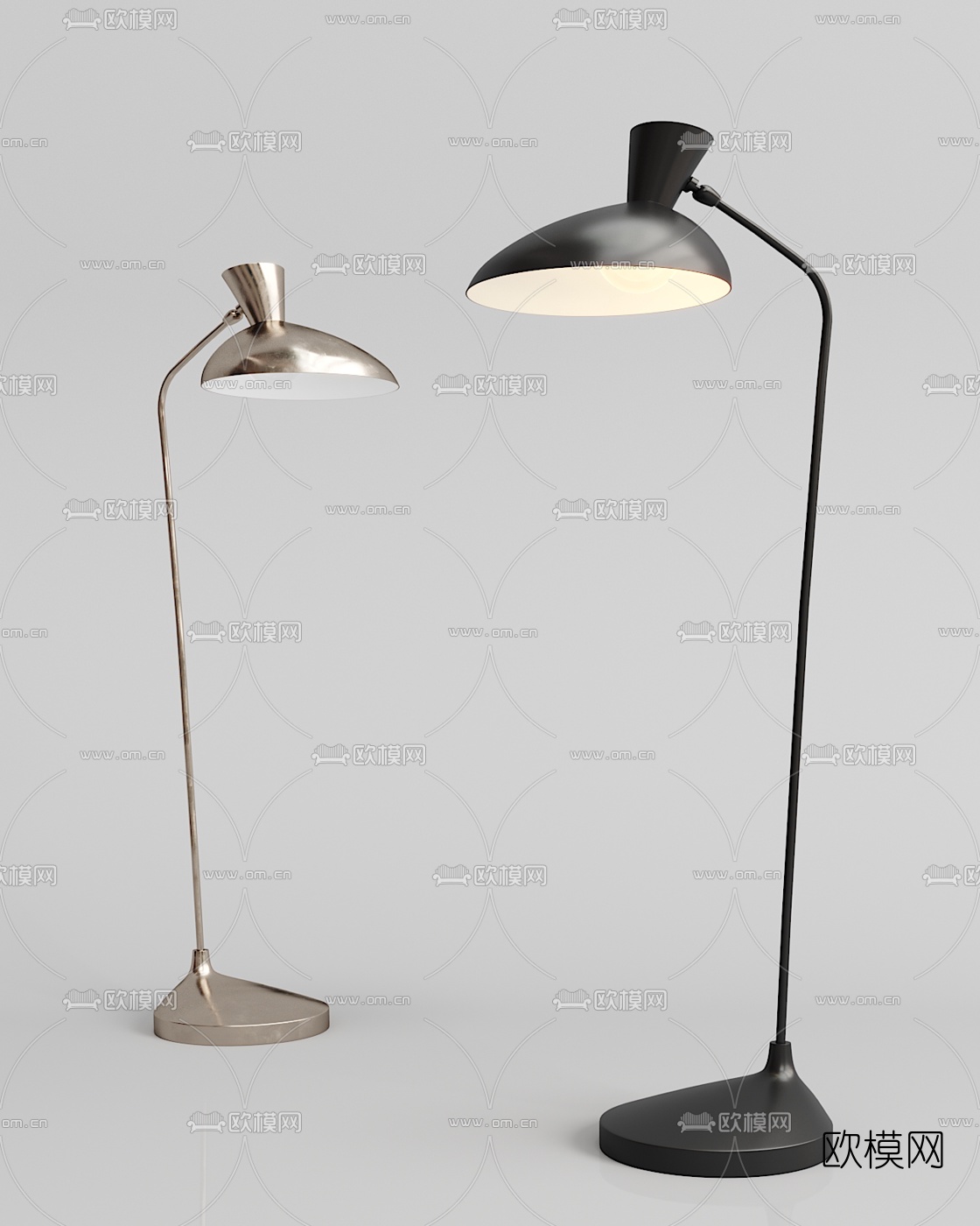现代金属落地灯3d模型下载