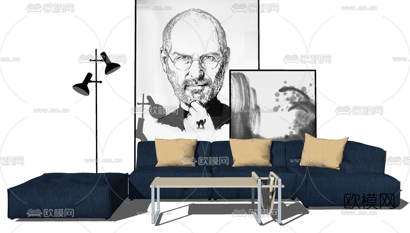 北欧沙发组合免费su模型下载