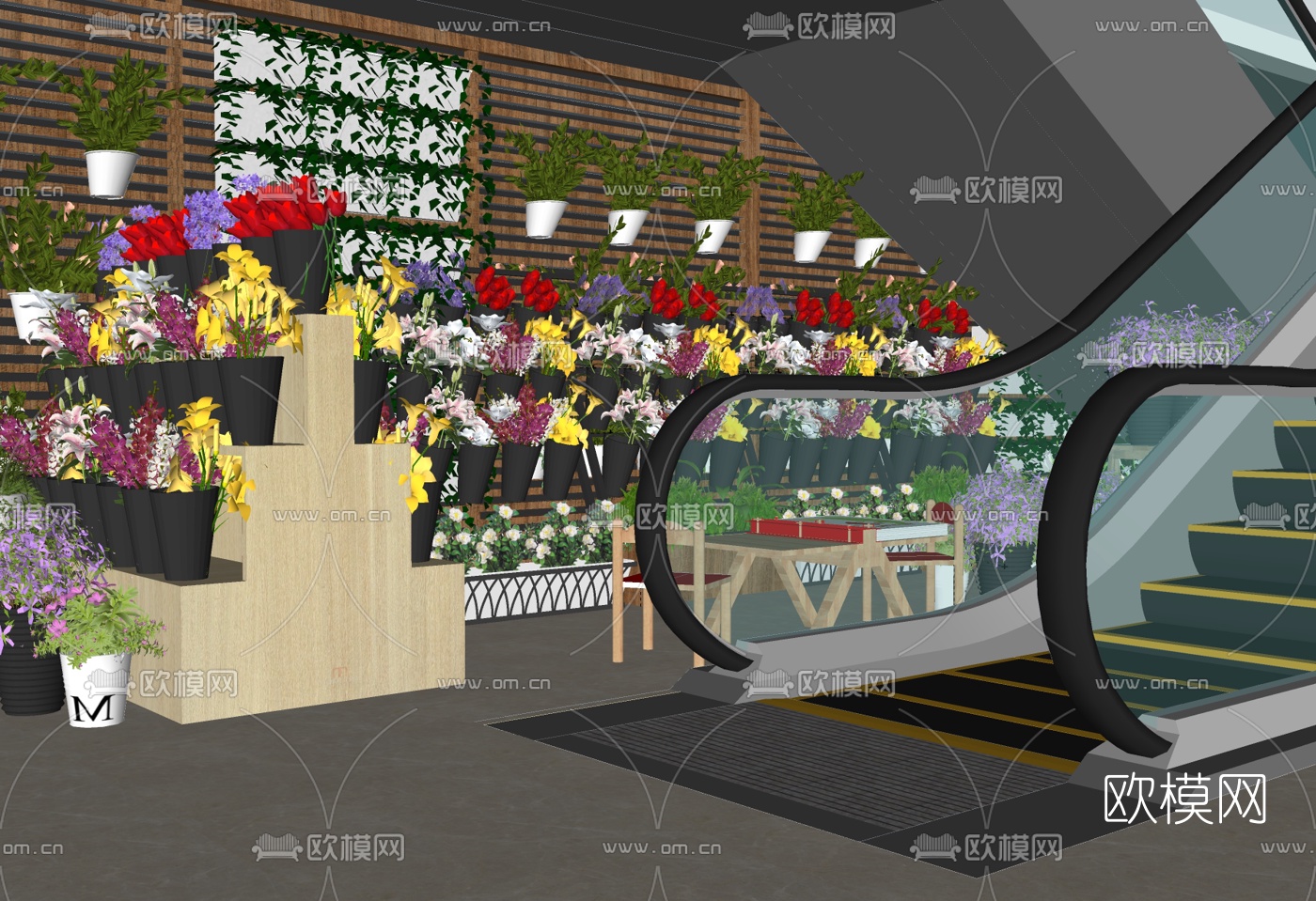 现代超市花店免费su模型下载