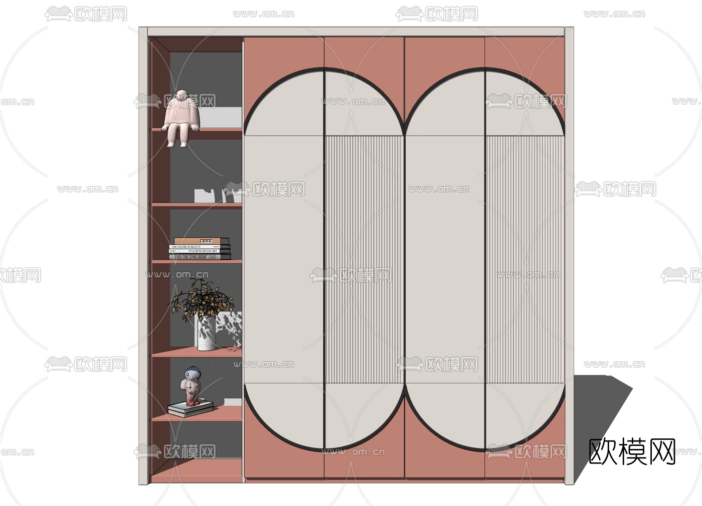 北欧衣柜收纳柜su模型下载