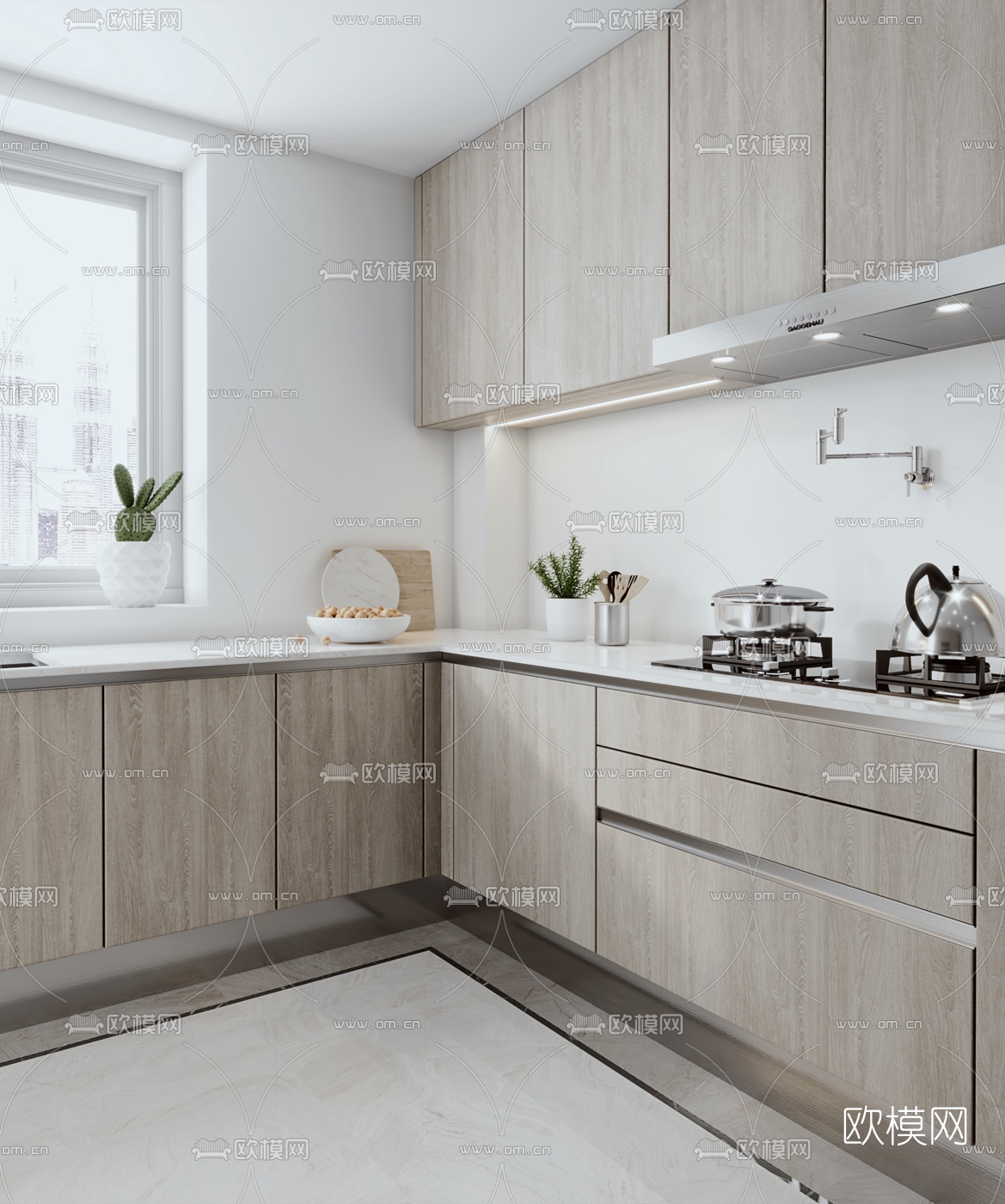 北欧厨房3d模型下载（渲染图2）