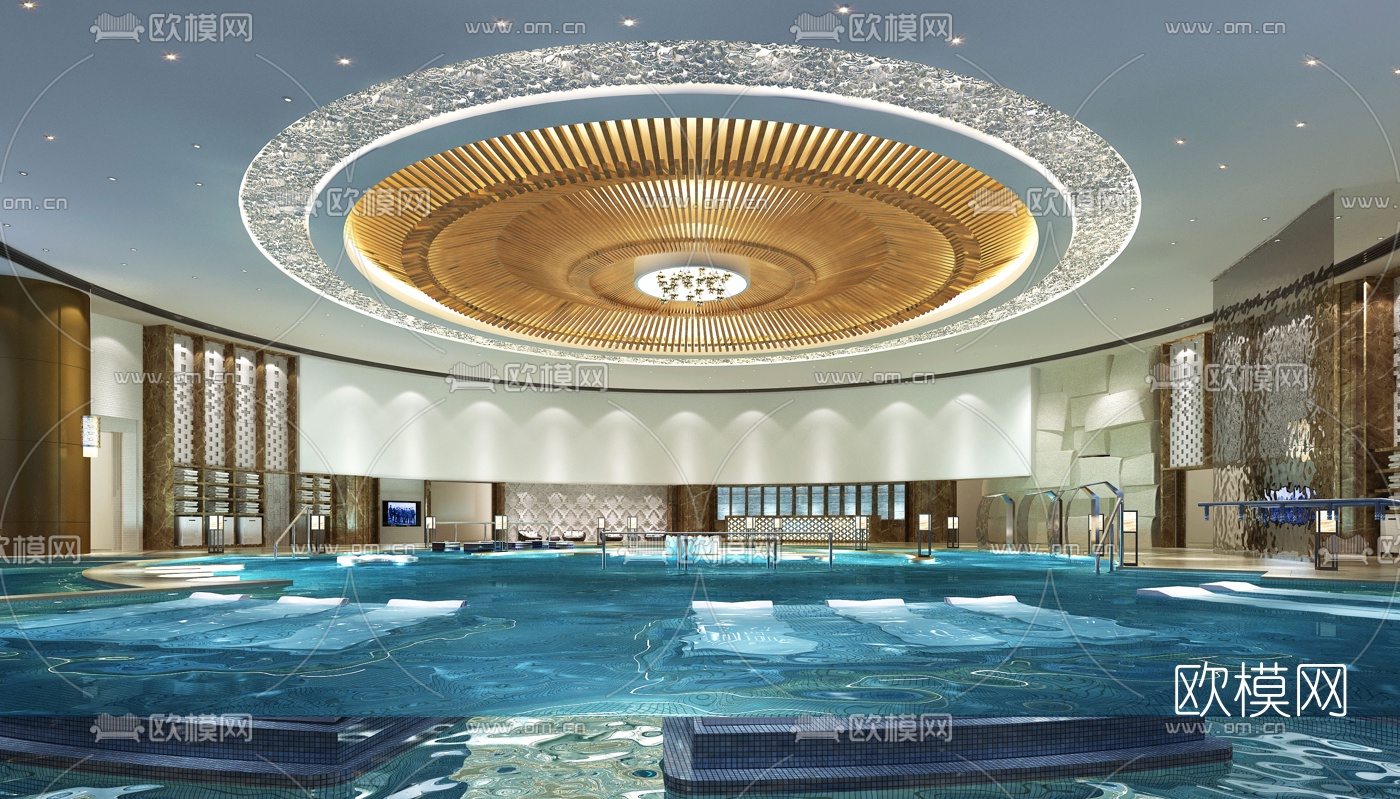 新中式温泉中心水疗馆3D模型
