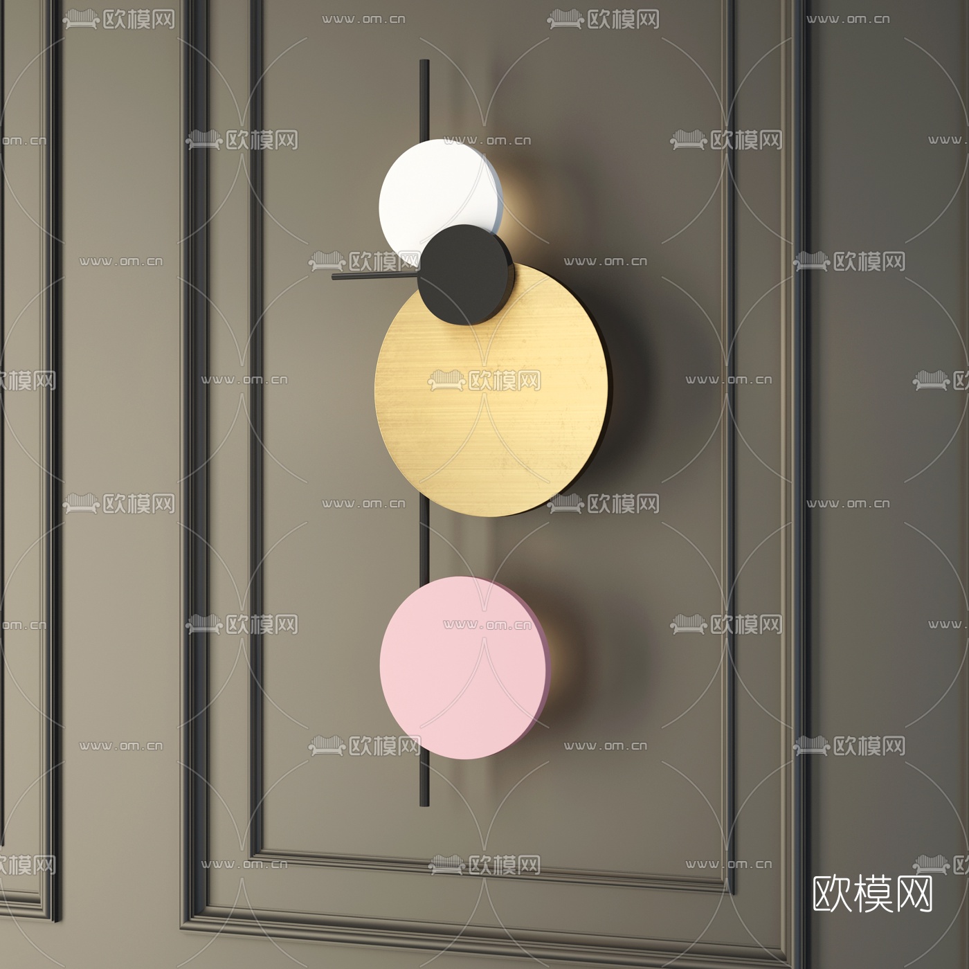 现代时尚壁灯组合3d模型