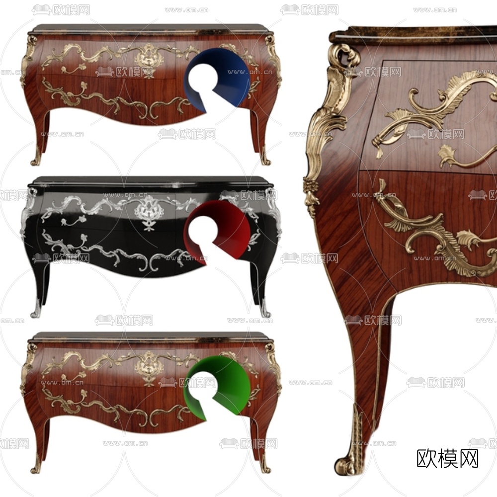 欧式条案端景柜3d模型下载