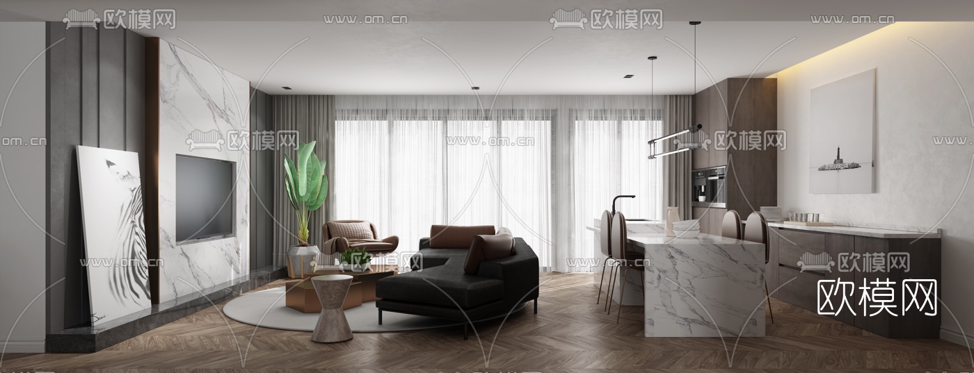 现代蛋糕店3d模型
