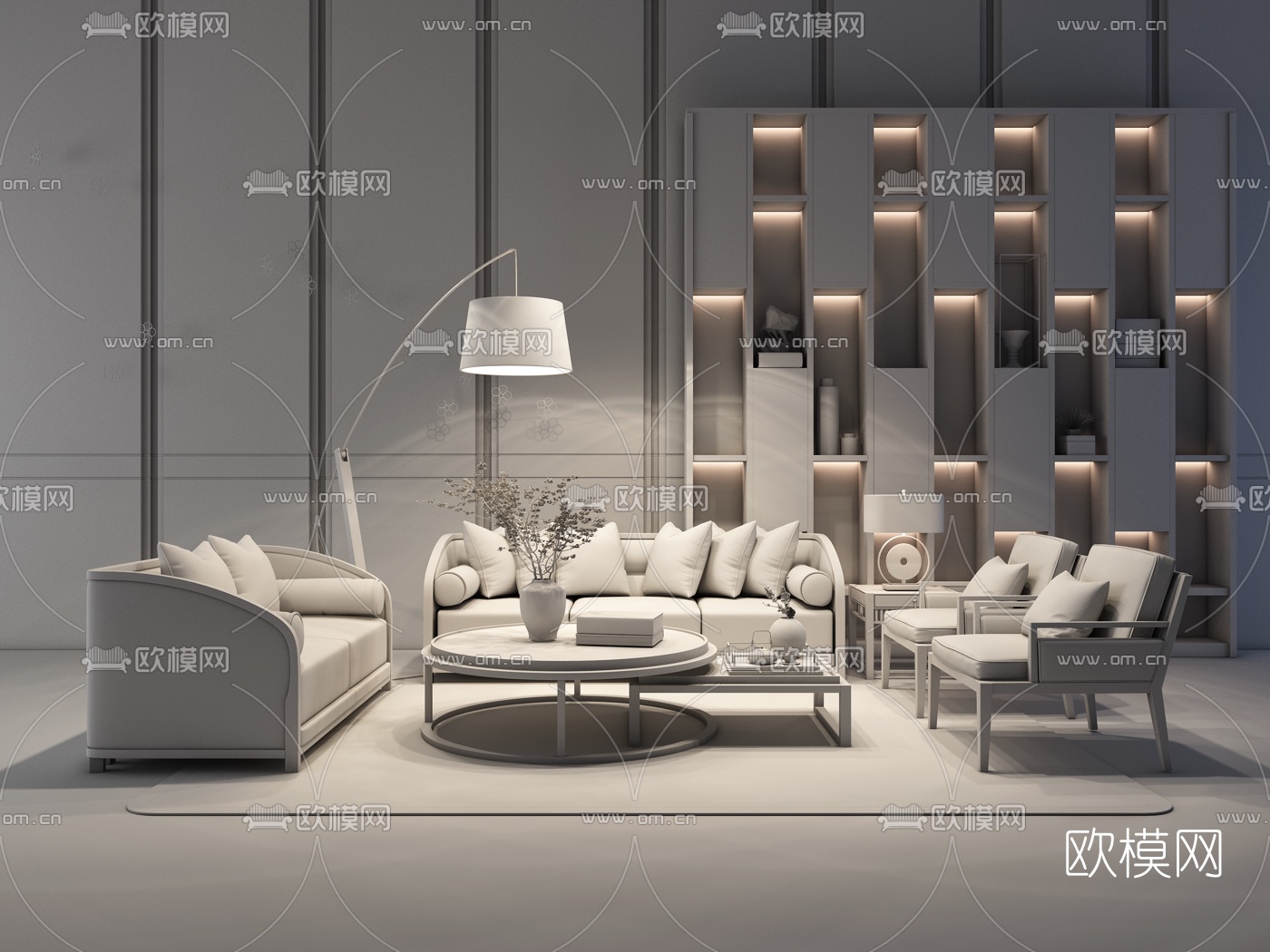 新中式沙发组合3d模型