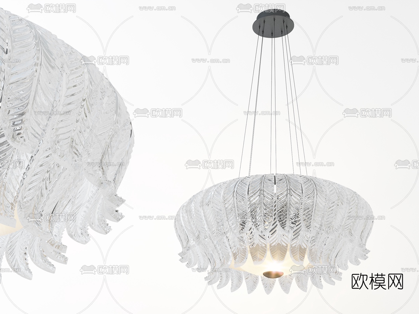 现代水晶吊灯3d模型下载
