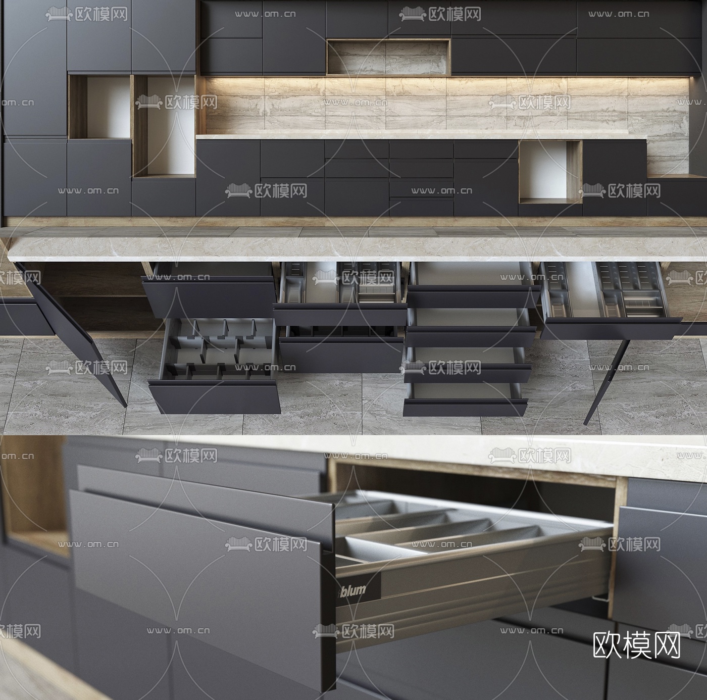 现代橱柜3D模型