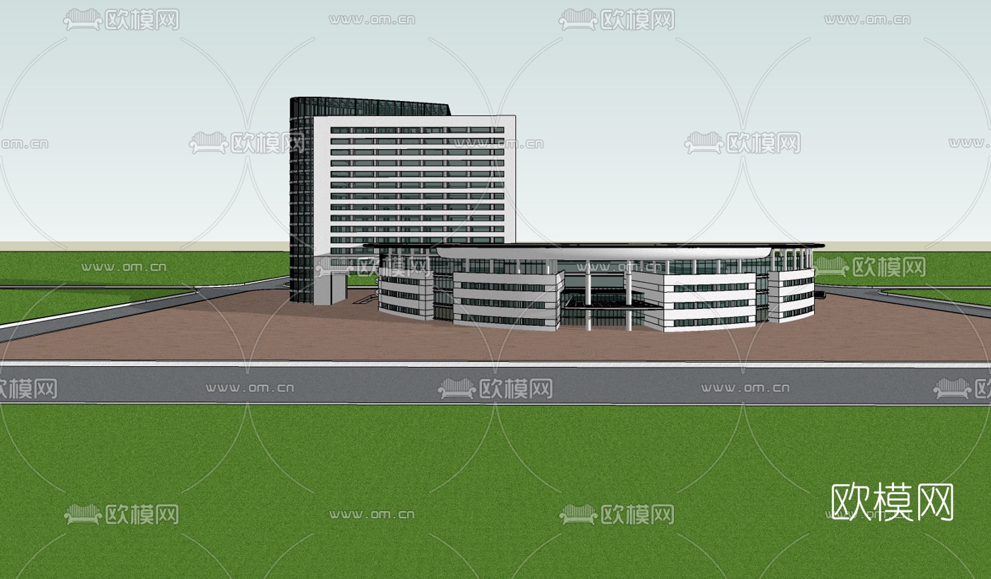现代医院免费su模型下载（渲染图3）