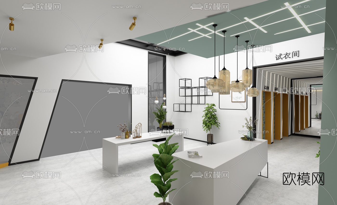 现代服装店3d模型下载（渲染图4）