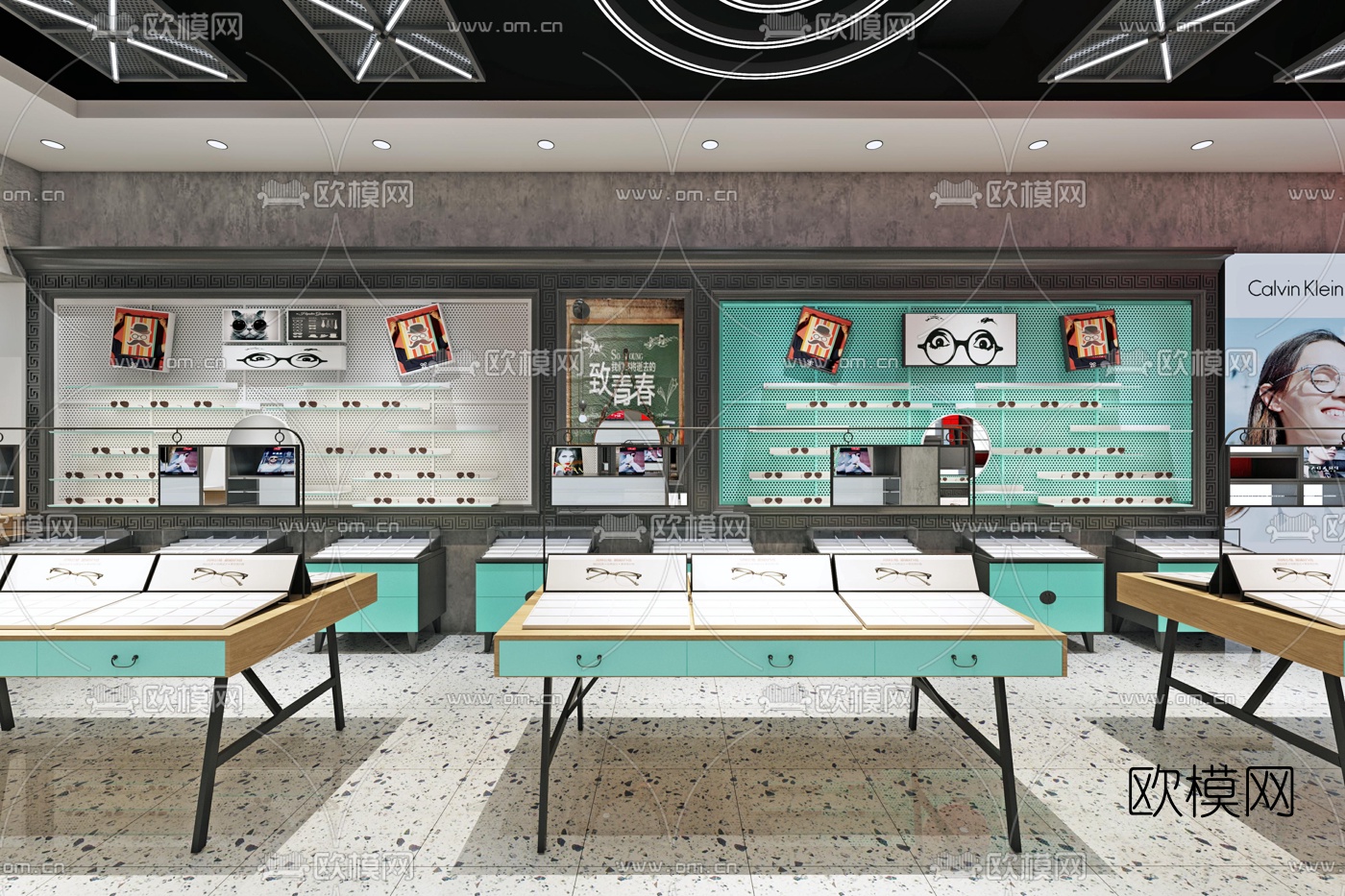 工业风时尚眼镜店3d模型