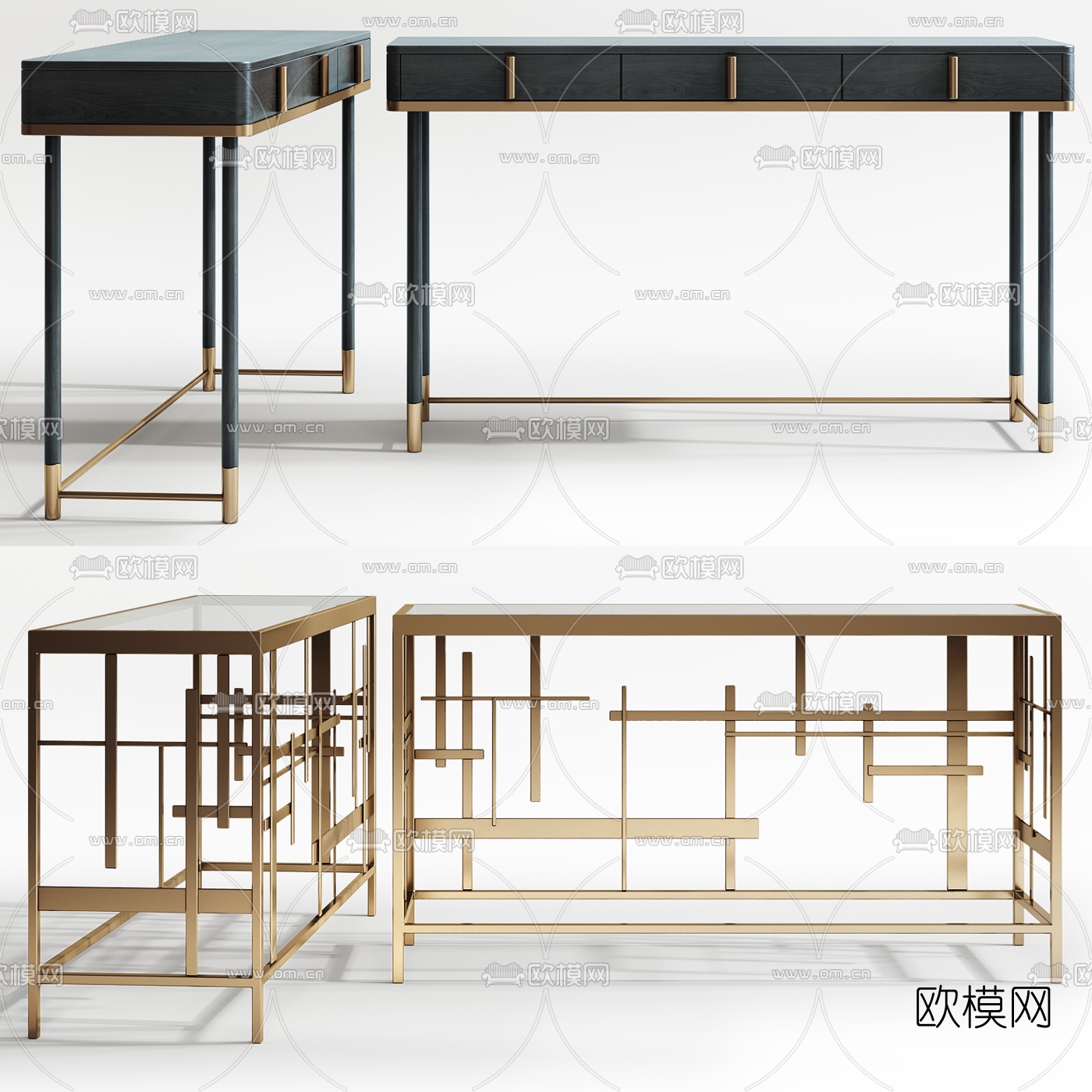 现代金属端景台玄关柜3d模型
