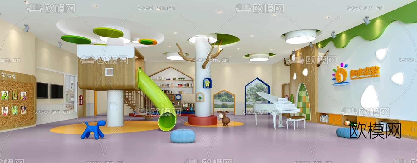现代幼儿园娱乐室3d模型
