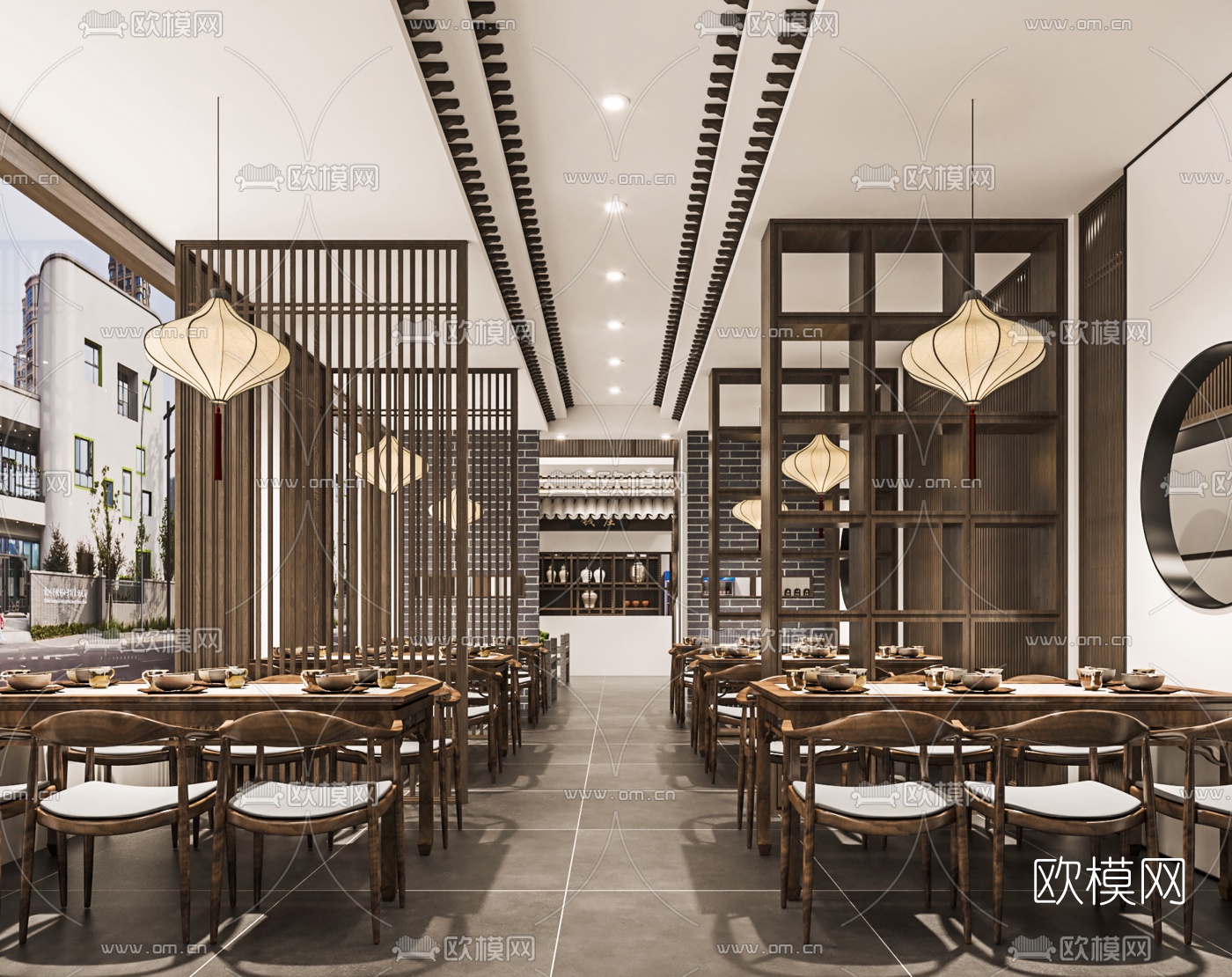 新中式中餐厅3d模型
