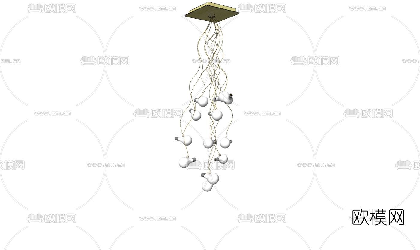 现代灯泡装饰吊灯免费su模型下载