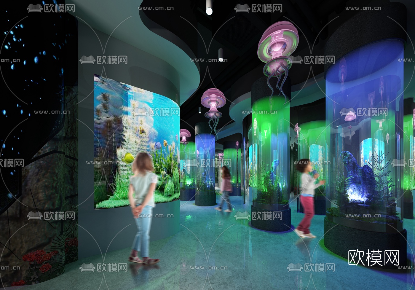 现代海洋馆儿童乐园3d模型下载（渲染图1）
