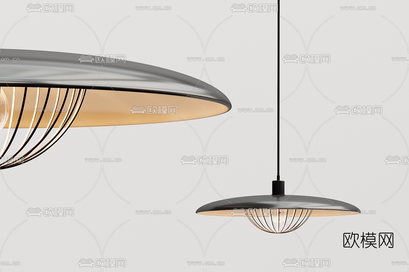 工业风金属吊灯3d模型下载