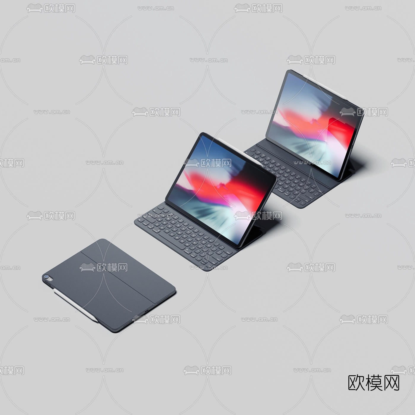 现代苹果ipad电脑3d模型