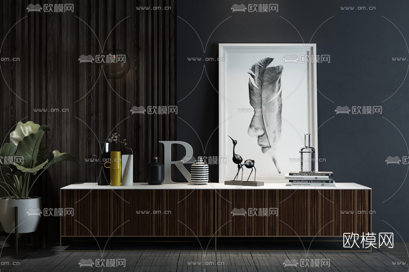 现代电视柜3d模型