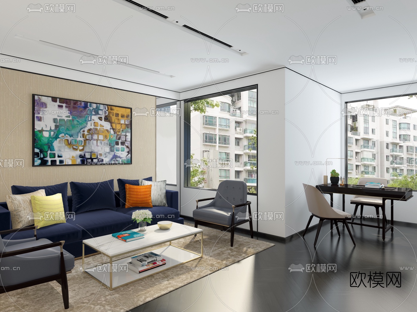 Foster 设计香港The Murray酒店 套房3D模型下载（渲染图1）