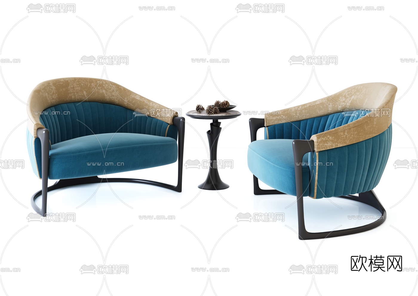现代布艺休闲沙发3d模型下载