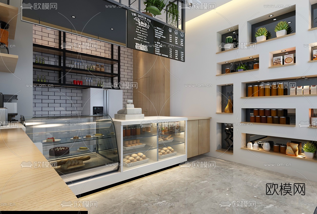 北欧奶茶店3D模型下载（渲染图3）
