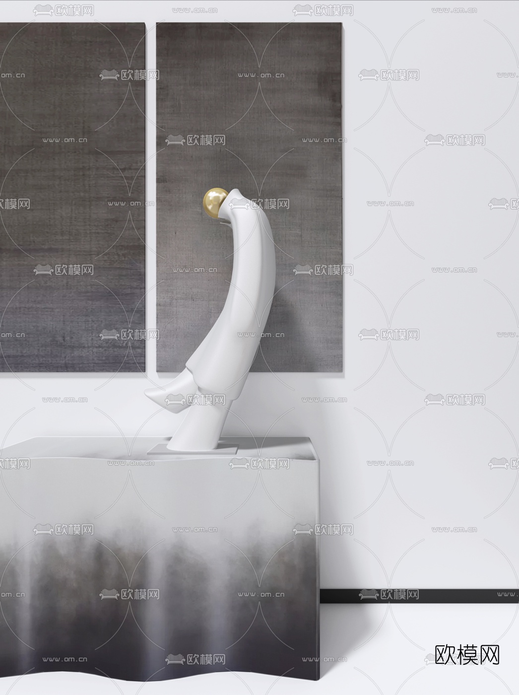 现代艺术品雕塑摆件3d模型