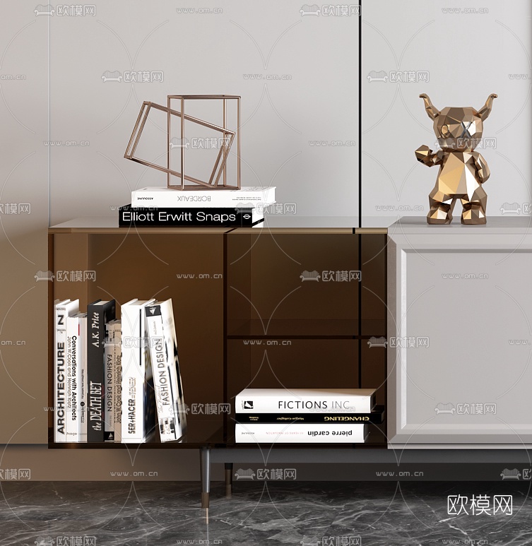 简欧电视柜3d模型