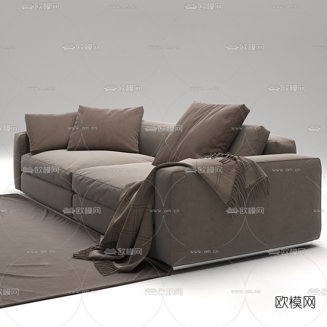 现代布艺双人沙发3d模型