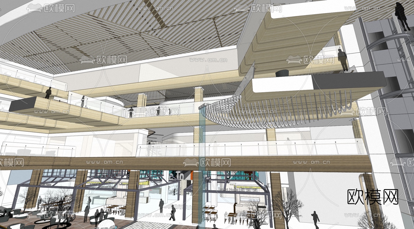 现代商场su模型下载（渲染图2）