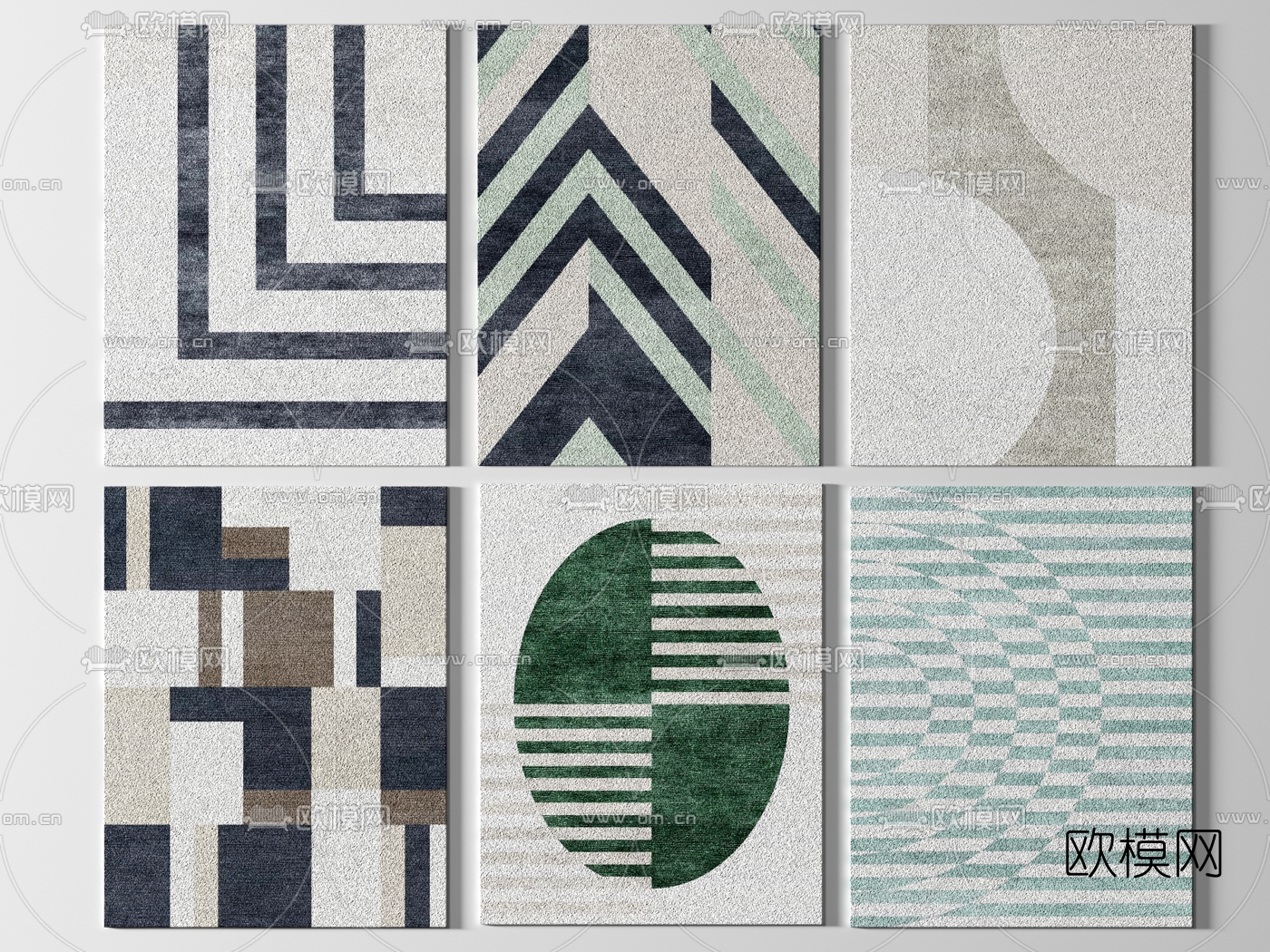 现代布艺地毯3d模型下载