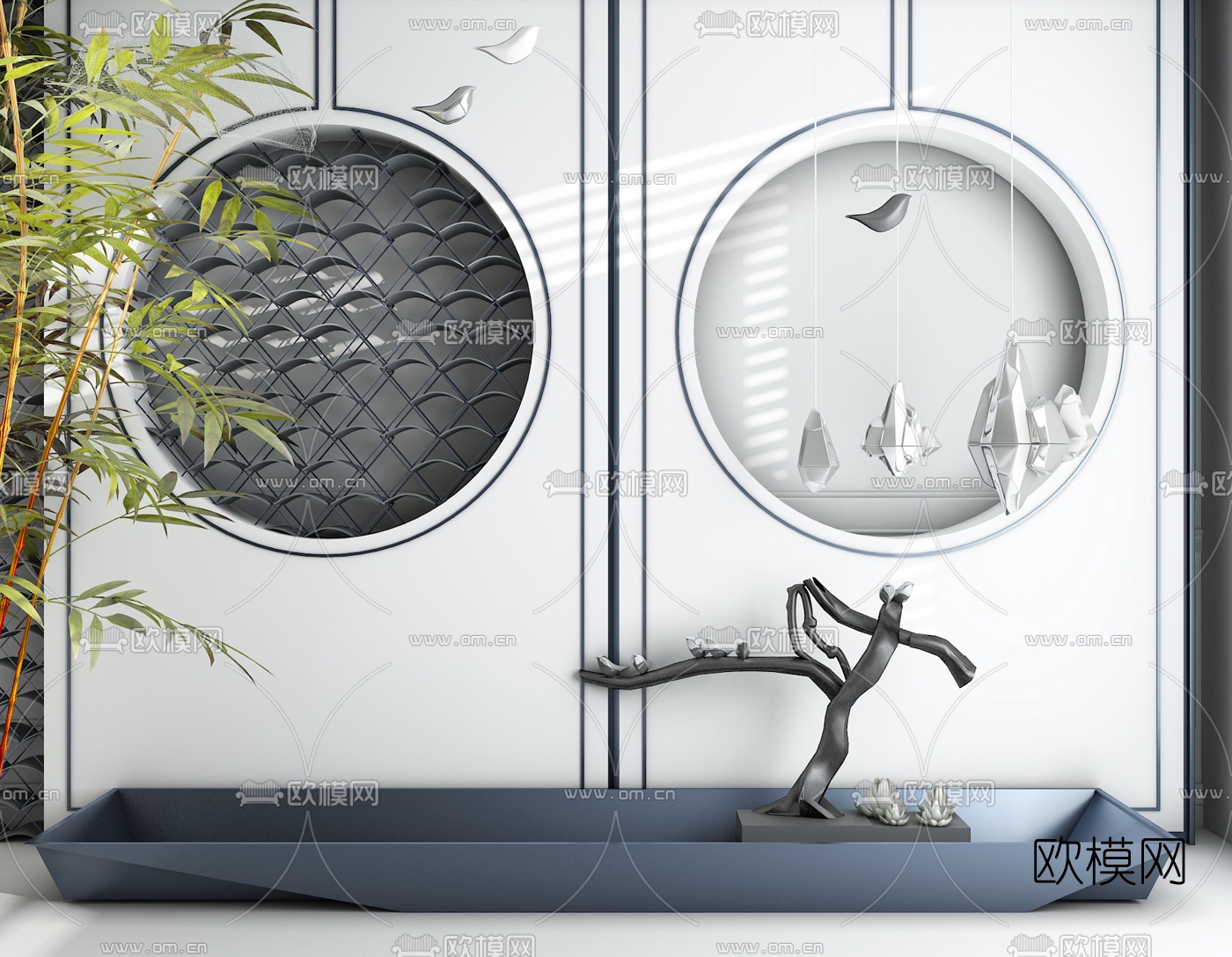 新中式园艺小品3D模型