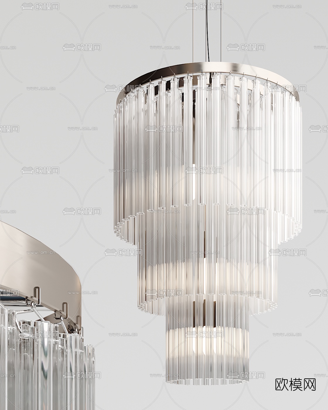 现代水晶吊灯3d模型下载