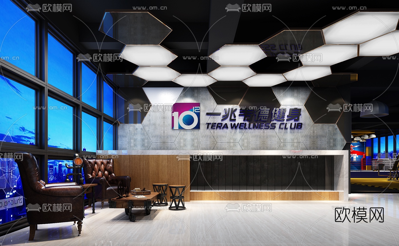 工业风健身房3D模型