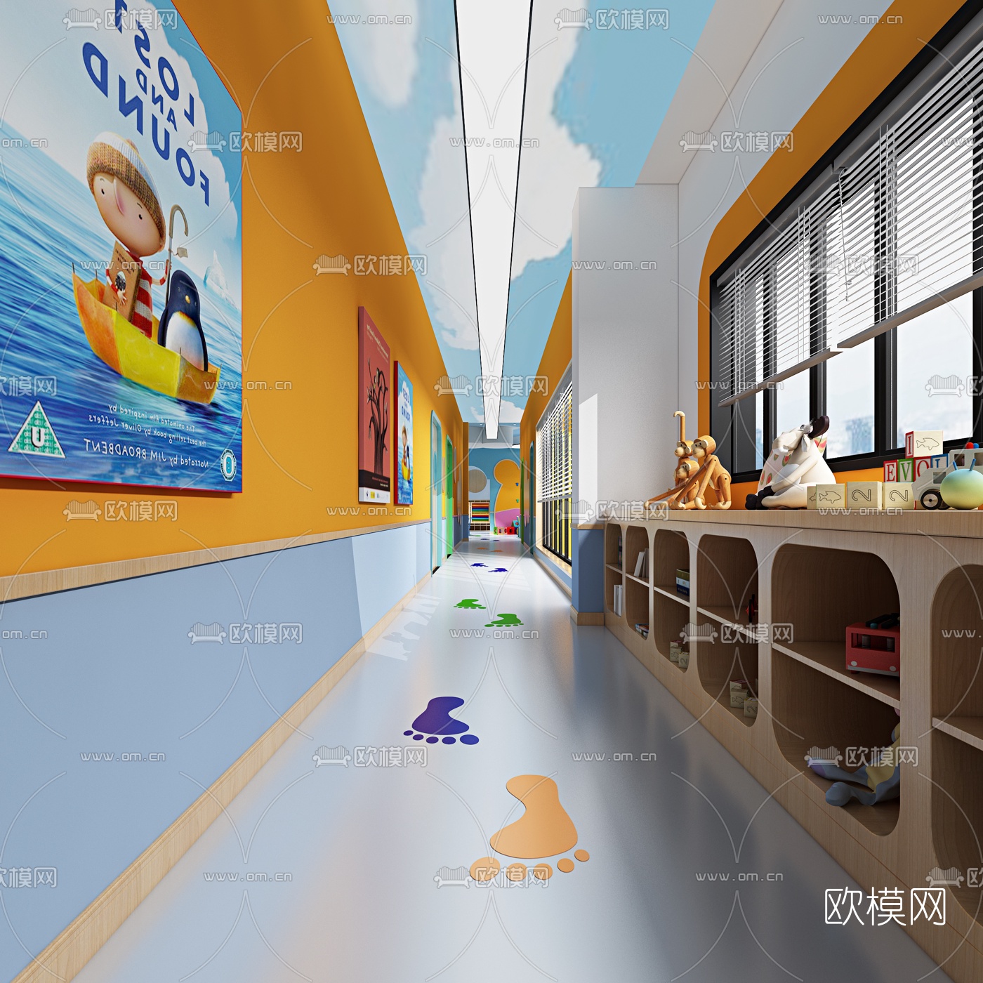 现代幼儿培训中心3d模型下载（渲染图3）