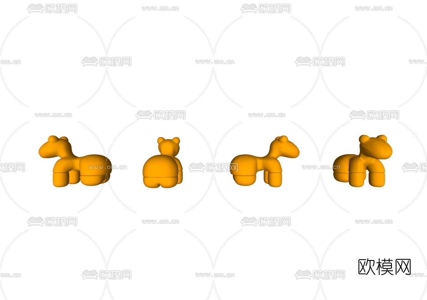 现代儿童动物座椅su模型下载