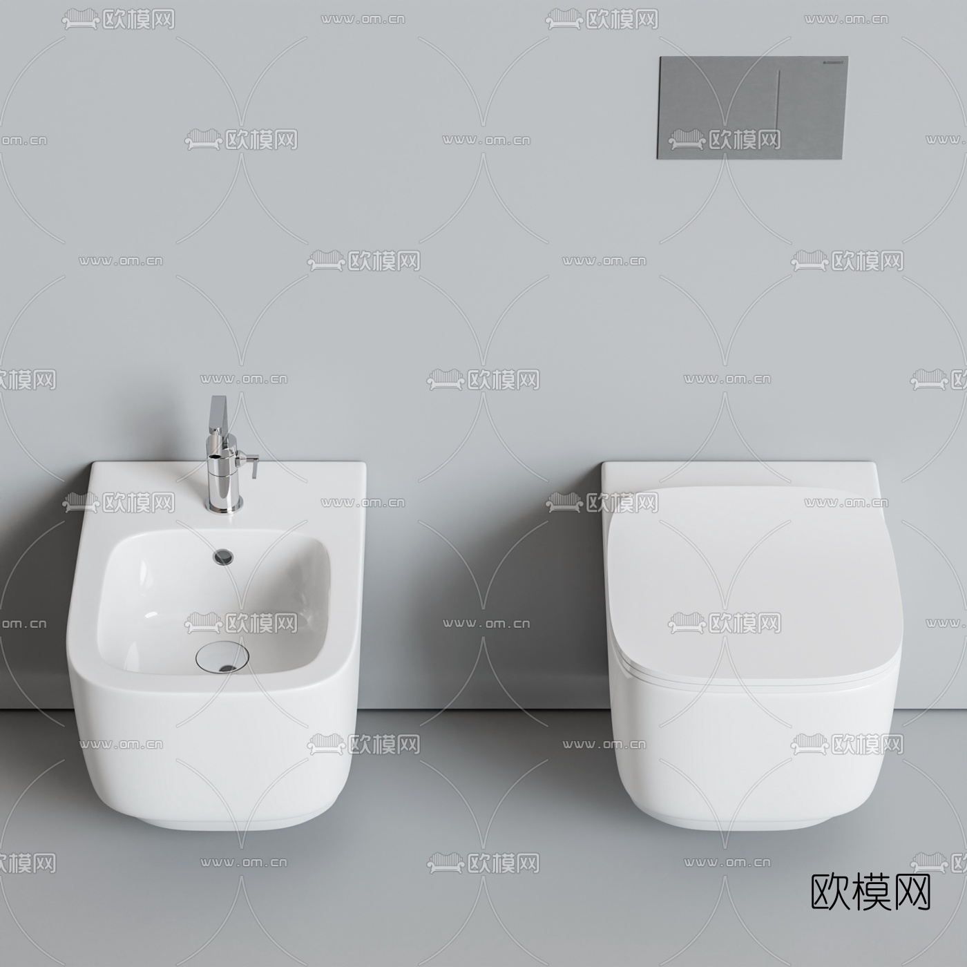 现代马桶坐便器3d模型