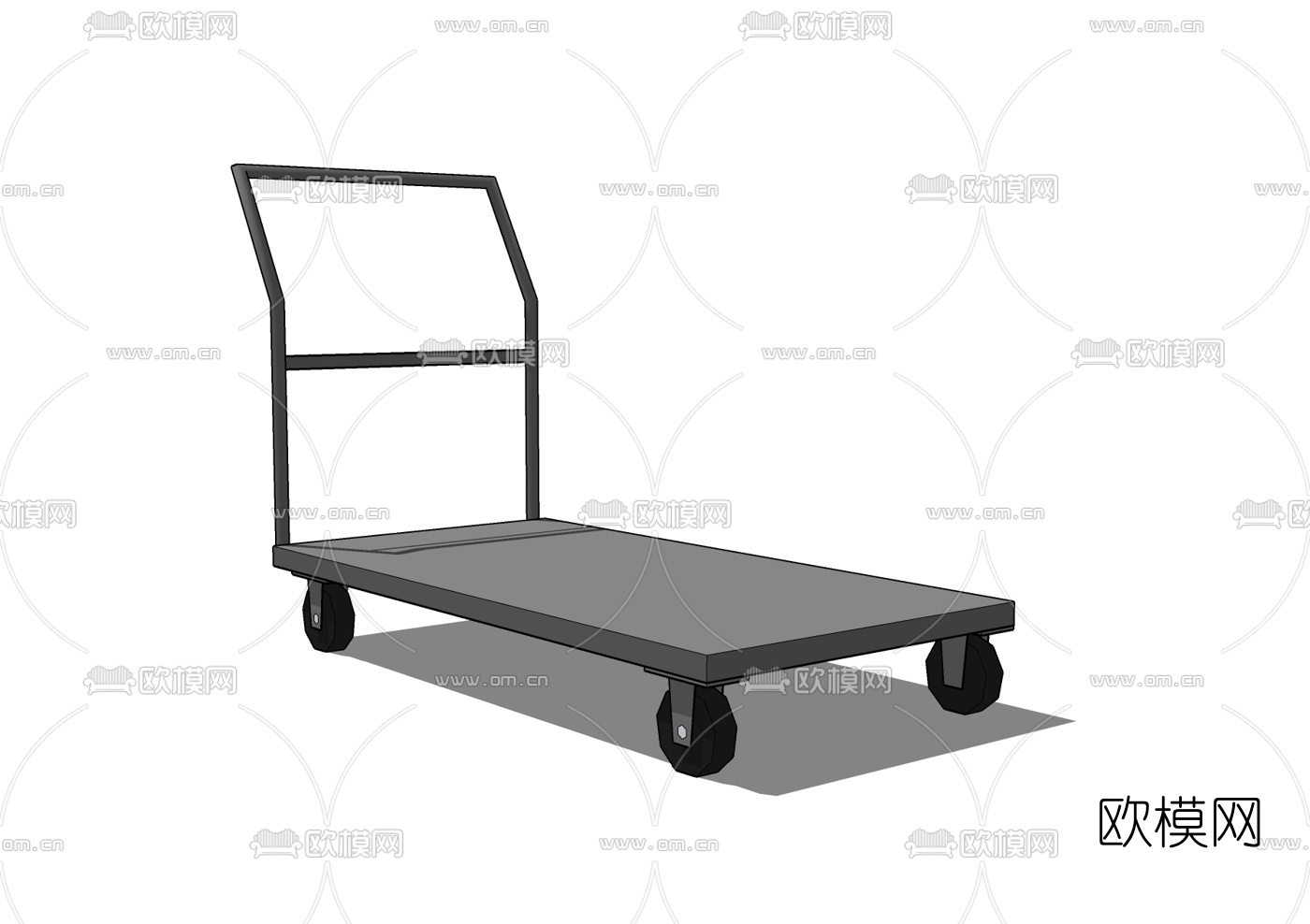 工业风金属小推车免费su模型下载